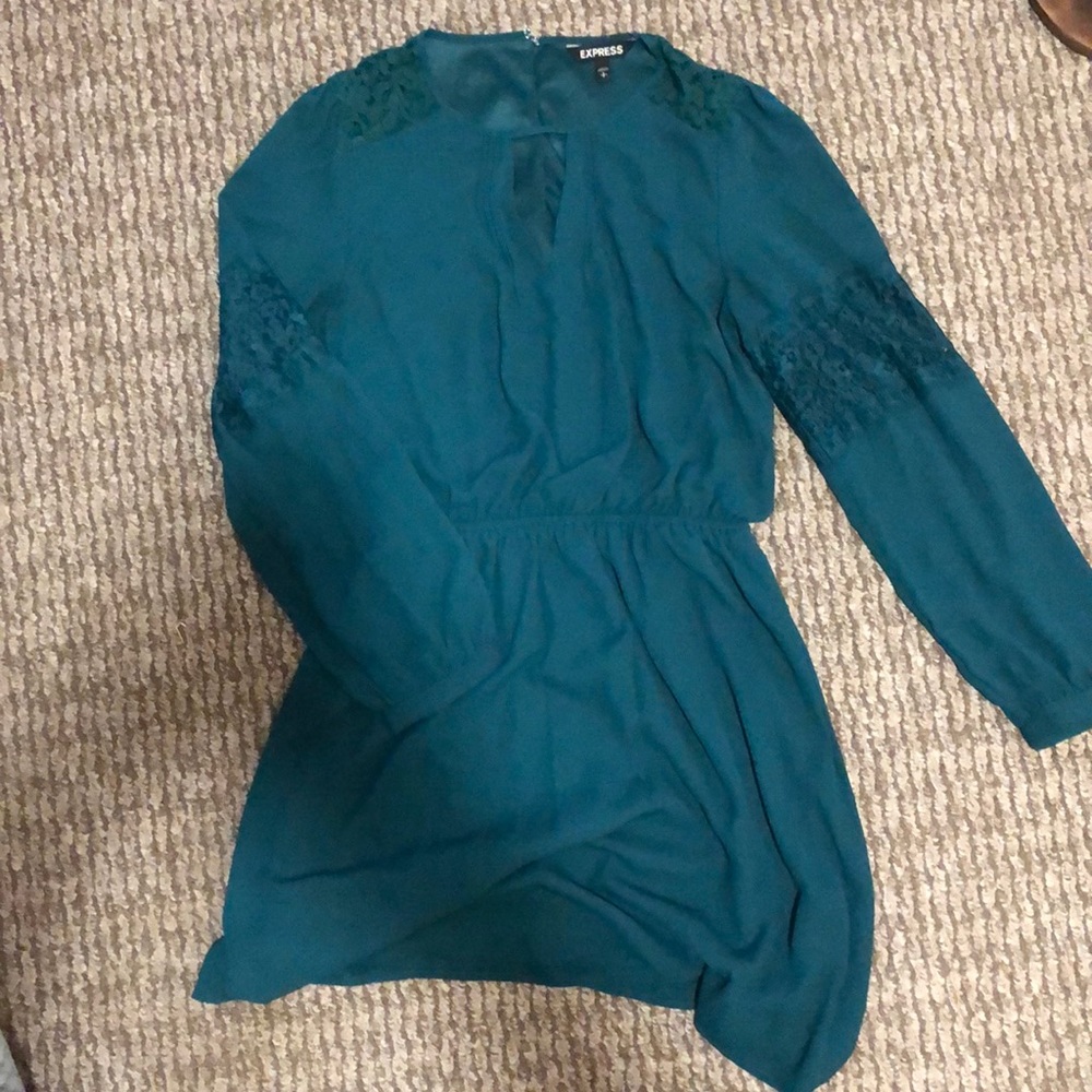 Dark emerald green dress